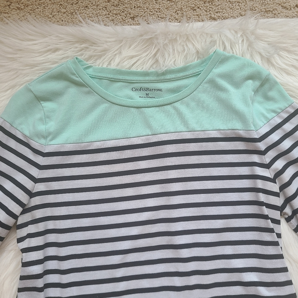 Croft & Barrow 3/4 Sleeve Striped T-shirt - Picture 11 of 15
